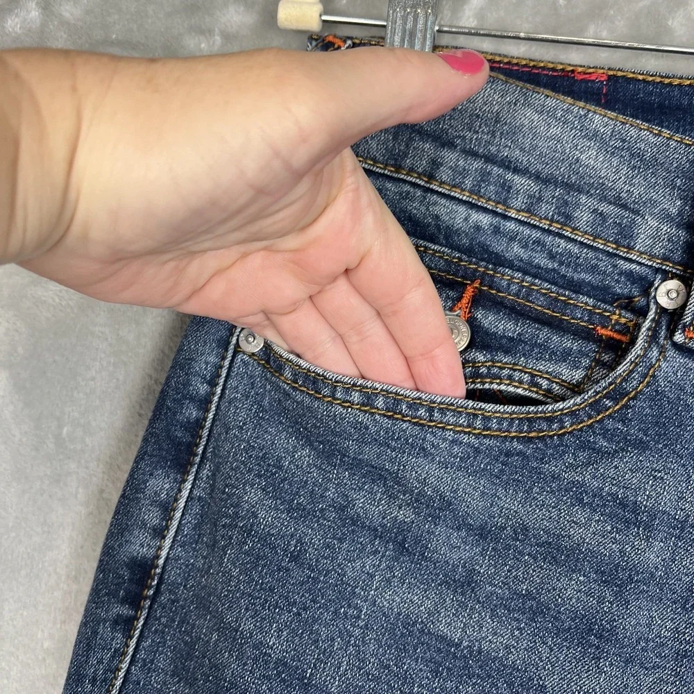 TRUE RELIGION Ricky Relaxed Straight Snap Flap Jean Mens 30/34 (READ) 700644 NWT